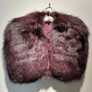 Anne Dee Goldin New York Burgundy Fox Vest. Missing Tags- Likely Sz S or M. Used